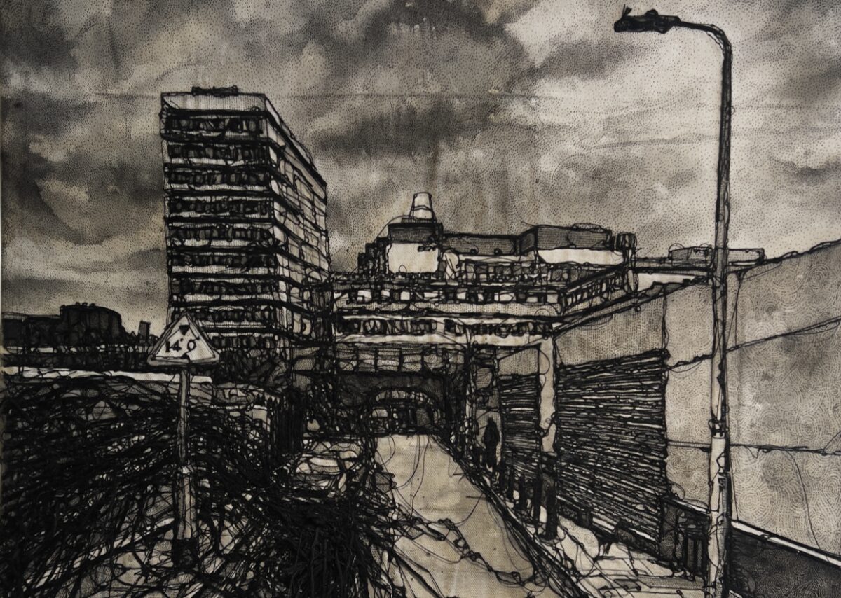 Southwark, Acrylics, ink and cotton on canvas